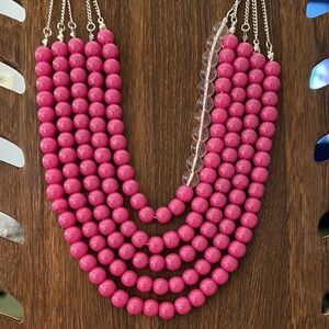 3/$18 Elegant Pink Beaded Necklace Lot 1061